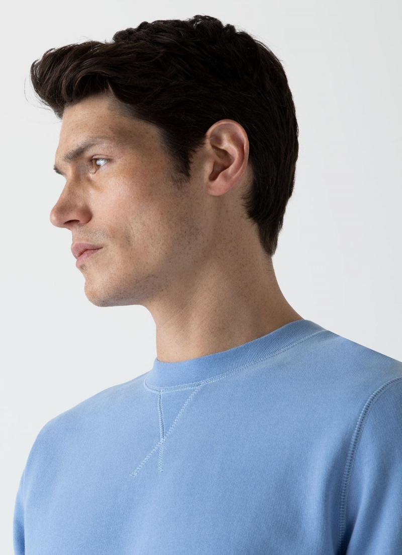 Blue Sunspel Loopback Sweatshirt | 41309-NPHB | USA