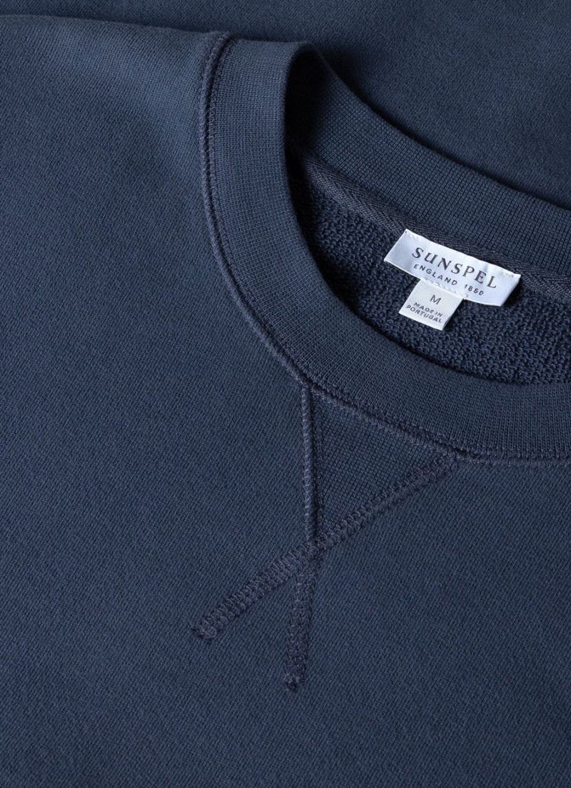 Blue Sunspel Loopback Sweatshirt | 49653-FVKS | USA