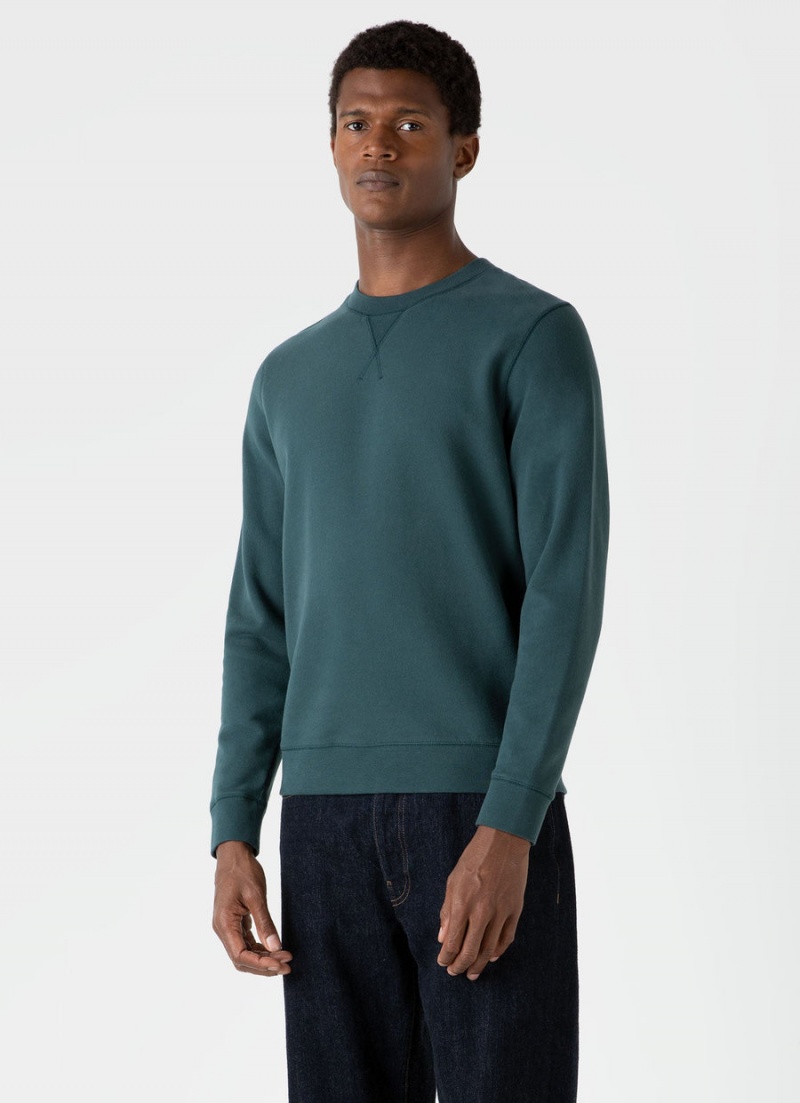 Blue Sunspel Loopback Sweatshirt | 67850-HCPL | USA