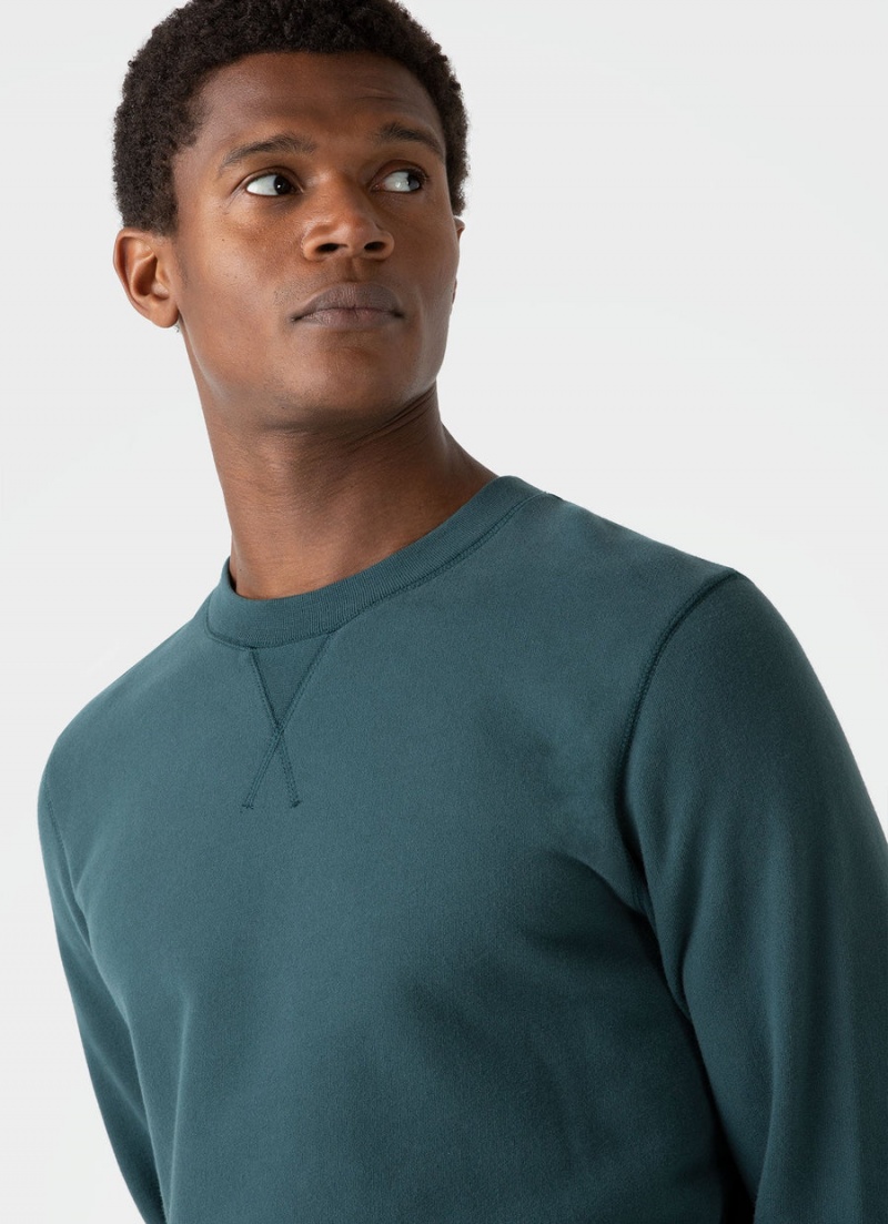 Blue Sunspel Loopback Sweatshirt | 67850-HCPL | USA