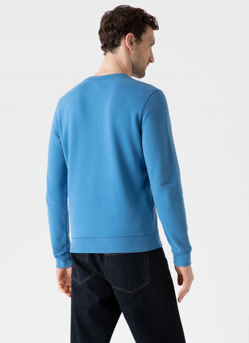 Blue Sunspel Loopback Sweatshirt | 82614-MPUB | USA