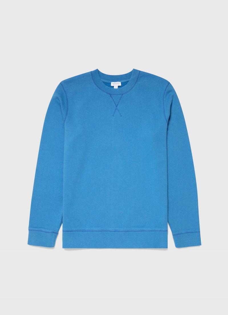 Blue Sunspel Loopback Sweatshirt | 82614-MPUB | USA