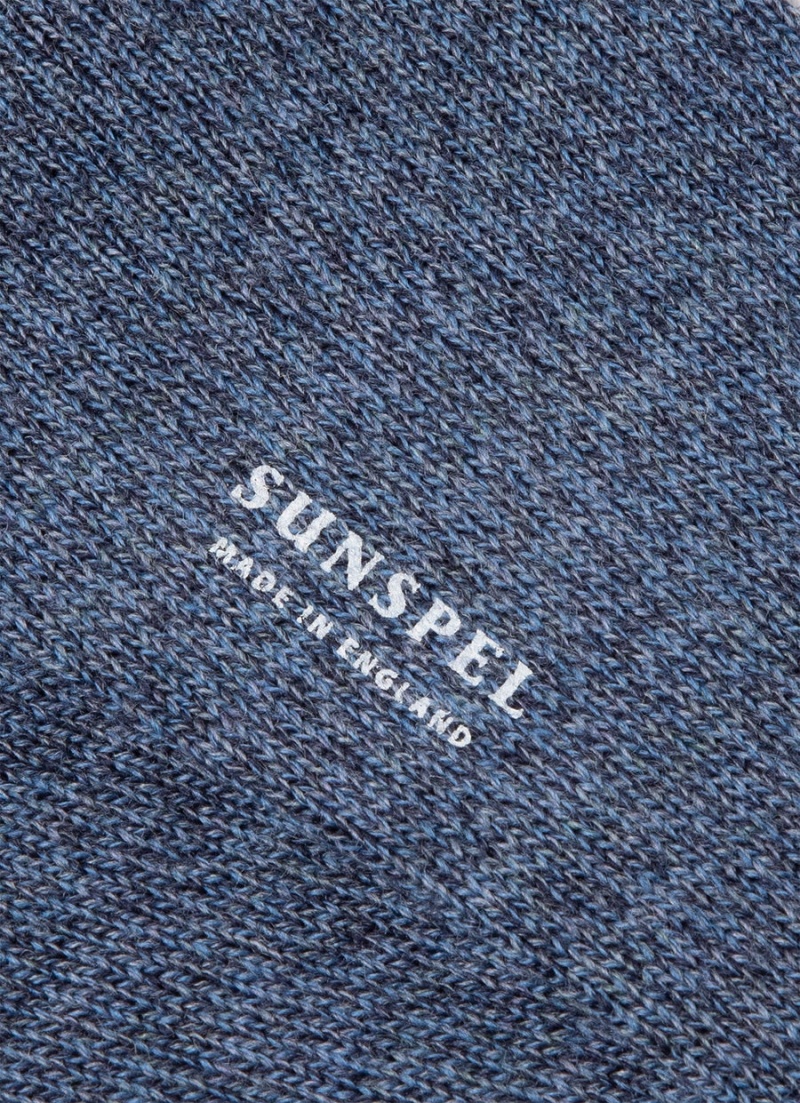 Blue Sunspel Merino Wool Socks | 85126-DGBL | USA