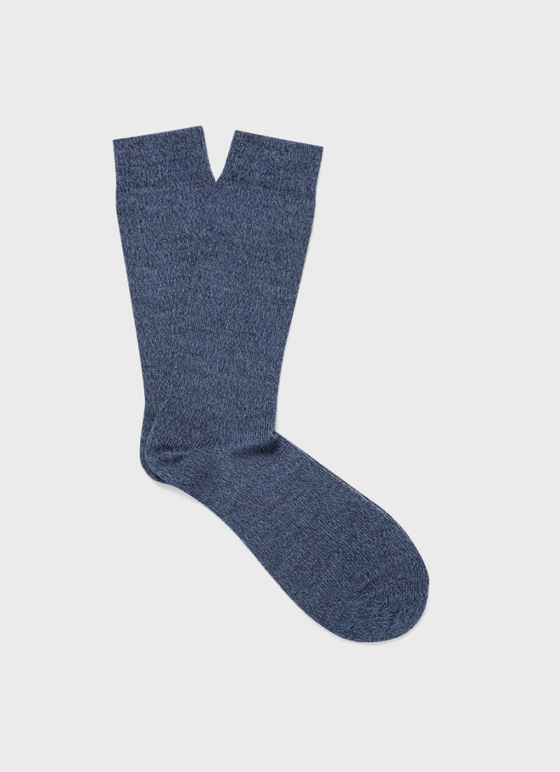 Blue Sunspel Merino Wool Socks | 85126-DGBL | USA