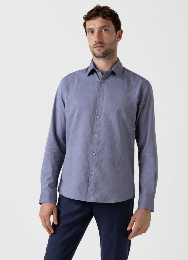 Blue Sunspel Oxford Shirt | 75348-CGHZ | USA