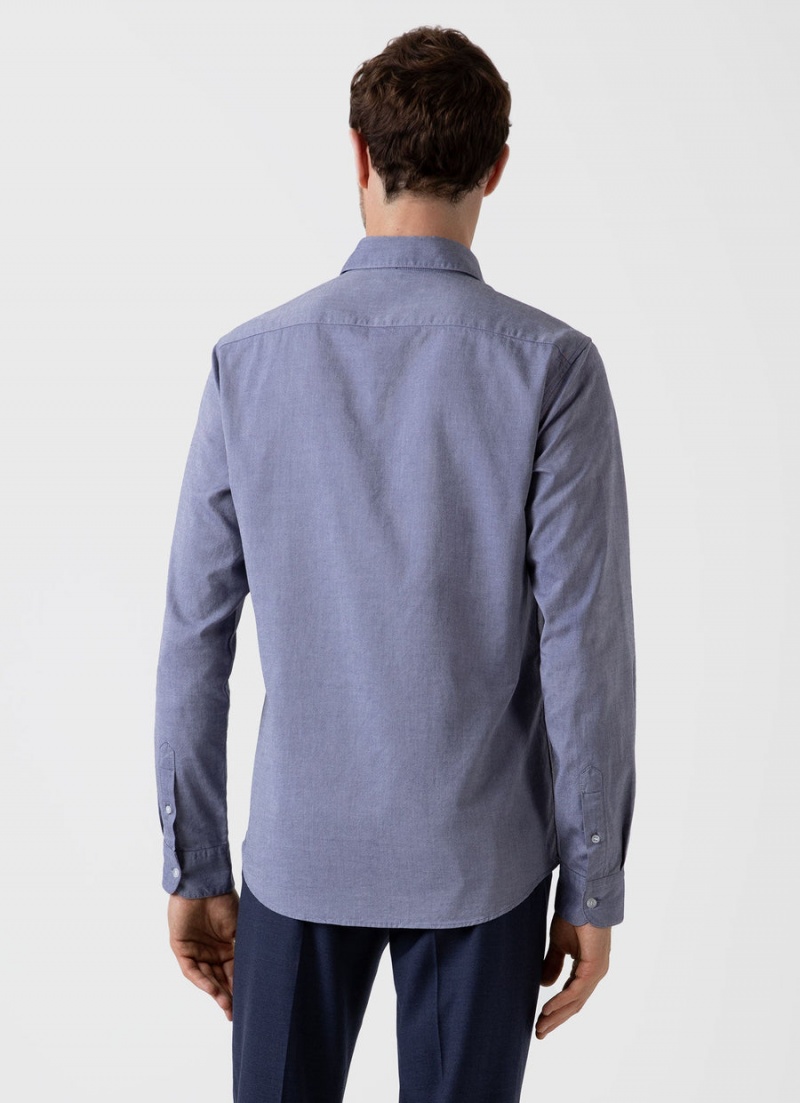 Blue Sunspel Oxford Shirt | 75348-CGHZ | USA