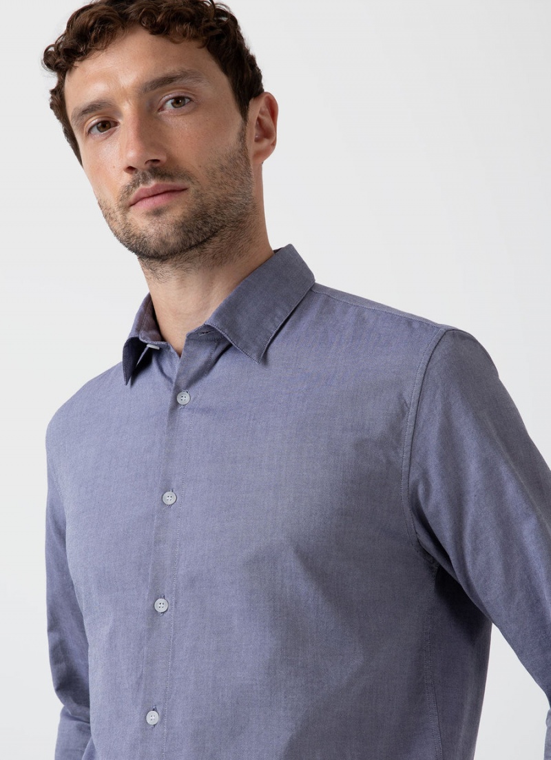 Blue Sunspel Oxford Shirt | 75348-CGHZ | USA