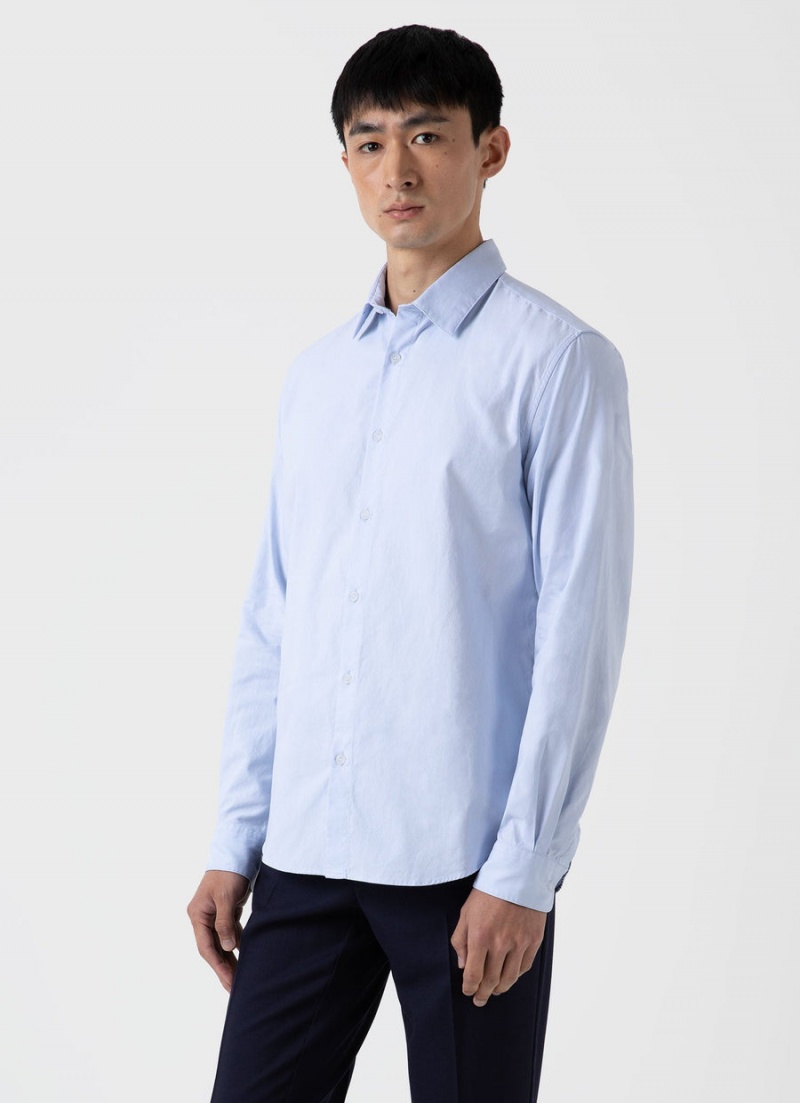 Blue Sunspel Oxford Shirt | 81274-CEUQ | USA