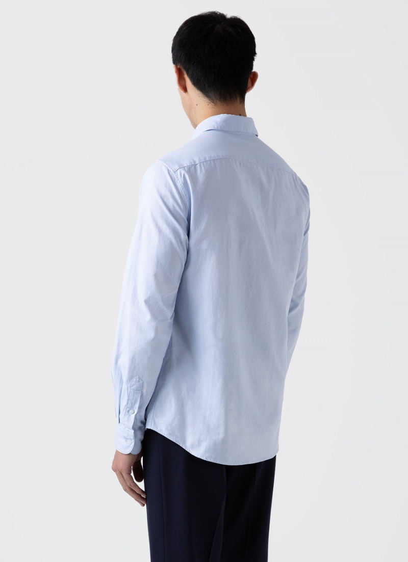 Blue Sunspel Oxford Shirt | 81274-CEUQ | USA