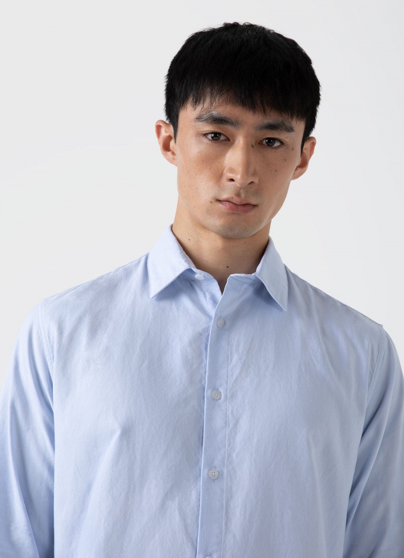 Blue Sunspel Oxford Shirt | 81274-CEUQ | USA