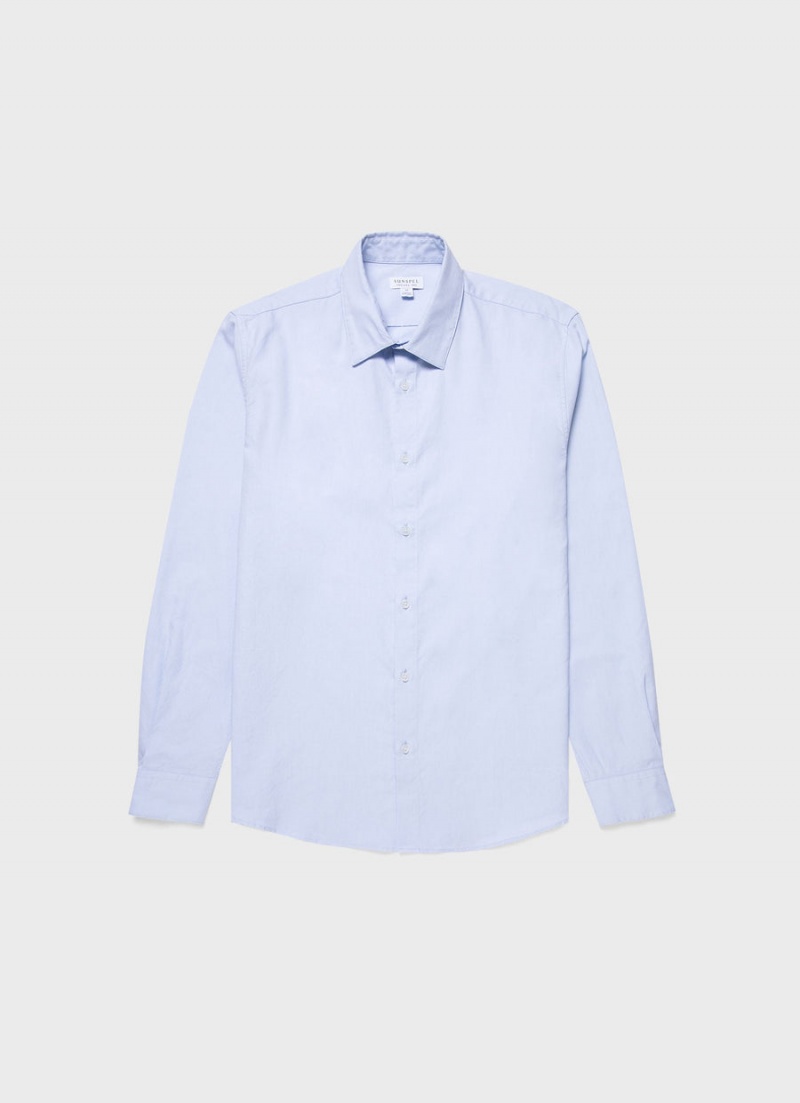 Blue Sunspel Oxford Shirt | 81274-CEUQ | USA