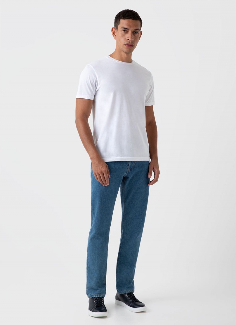 Blue Sunspel Regular Fit Jean | 08193-SWQU | USA