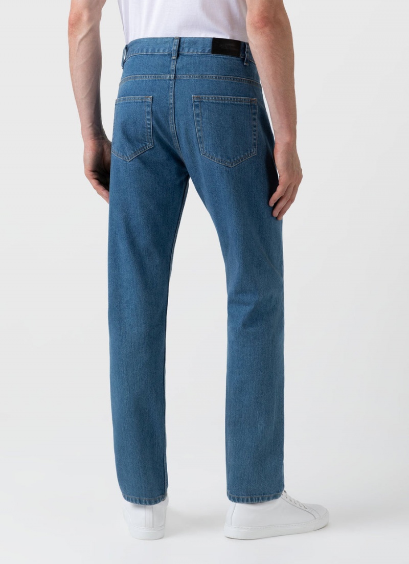 Blue Sunspel Regular Fit Jean | 08193-SWQU | USA