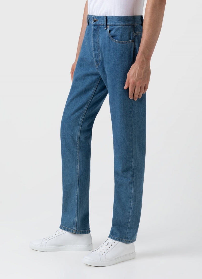 Blue Sunspel Regular Fit Jean | 08193-SWQU | USA