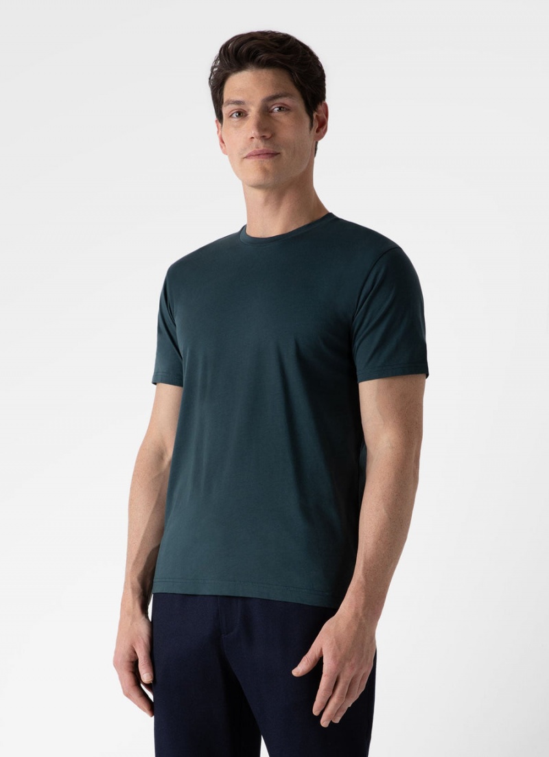 Blue Sunspel Riviera Midweight T-shirt | 06831-FEXY | USA