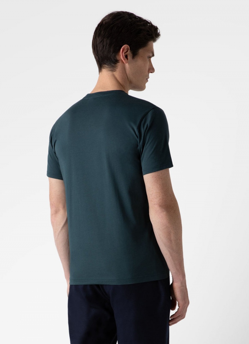 Blue Sunspel Riviera Midweight T-shirt | 06831-FEXY | USA