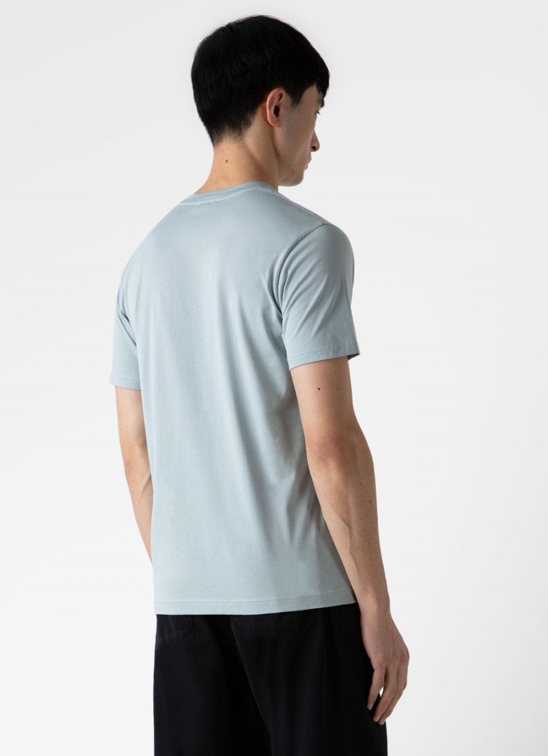 Blue Sunspel Riviera Midweight T-shirt | 25187-QZMR | USA