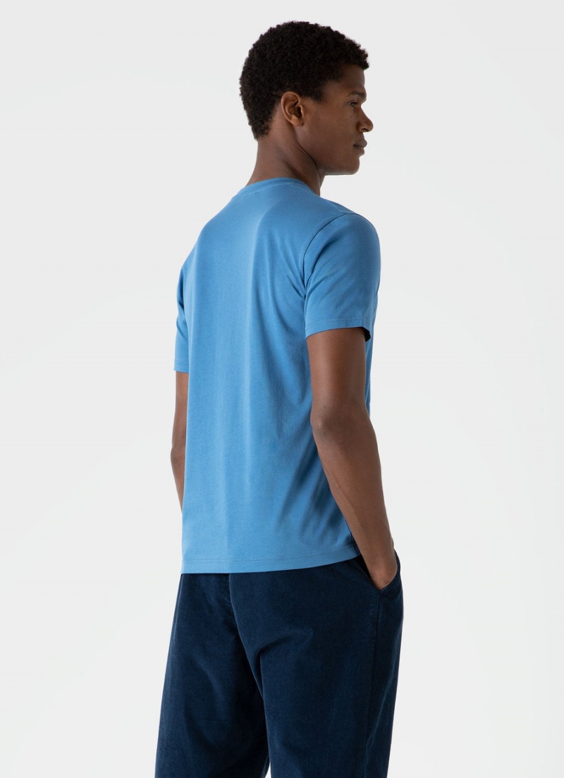 Blue Sunspel Riviera Midweight T-shirt | 60452-WXOR | USA