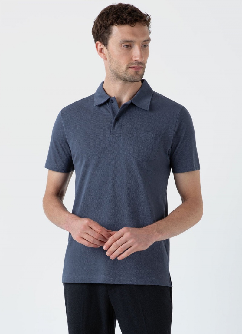 Blue Sunspel Riviera Polo Shirt | 45783-EZRK | USA