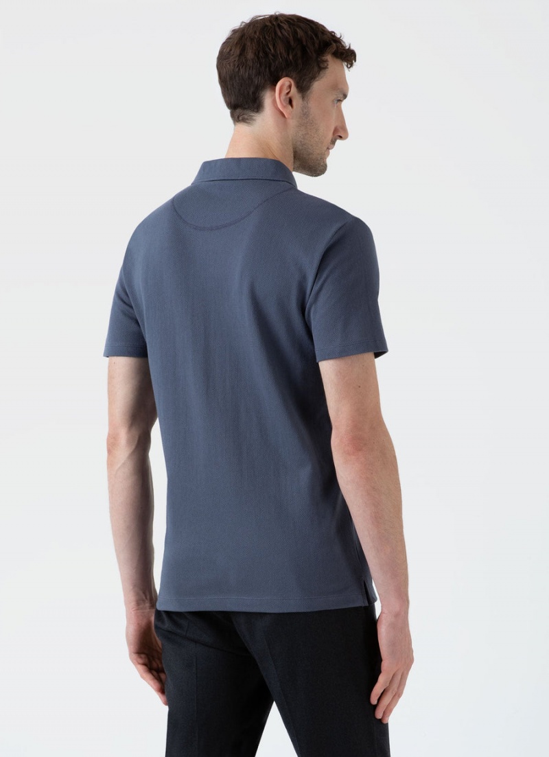 Blue Sunspel Riviera Polo Shirt | 45783-EZRK | USA