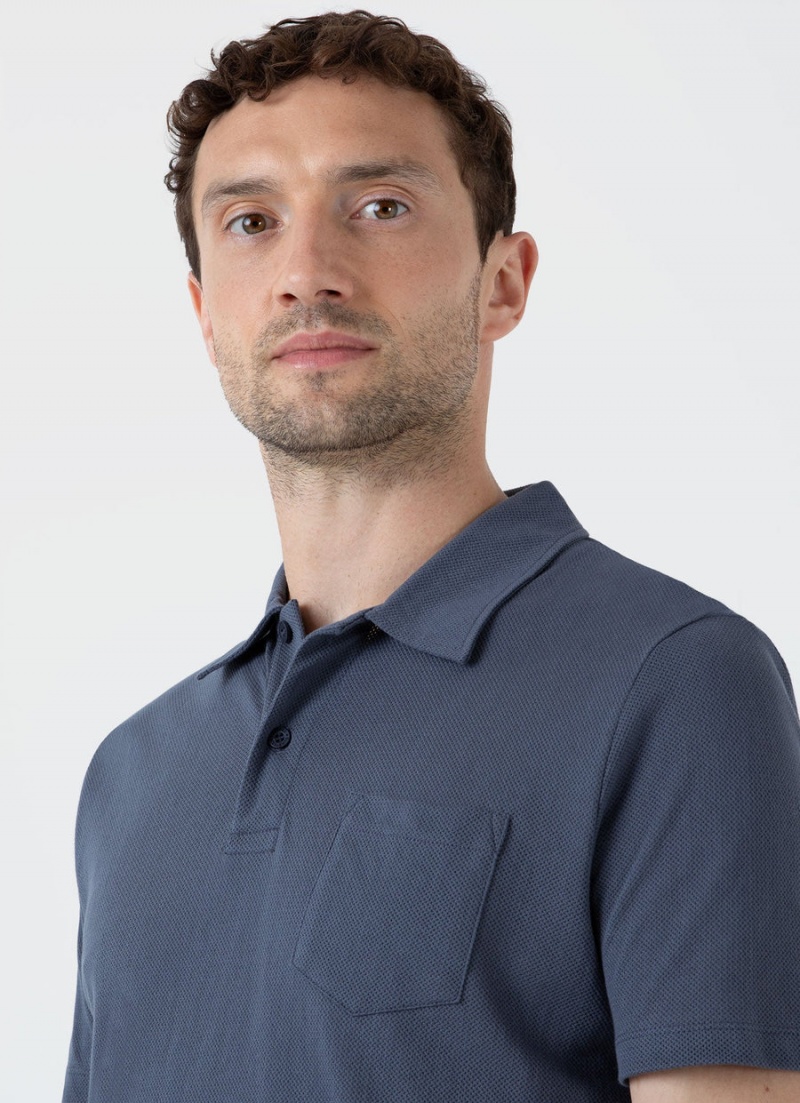 Blue Sunspel Riviera Polo Shirt | 45783-EZRK | USA