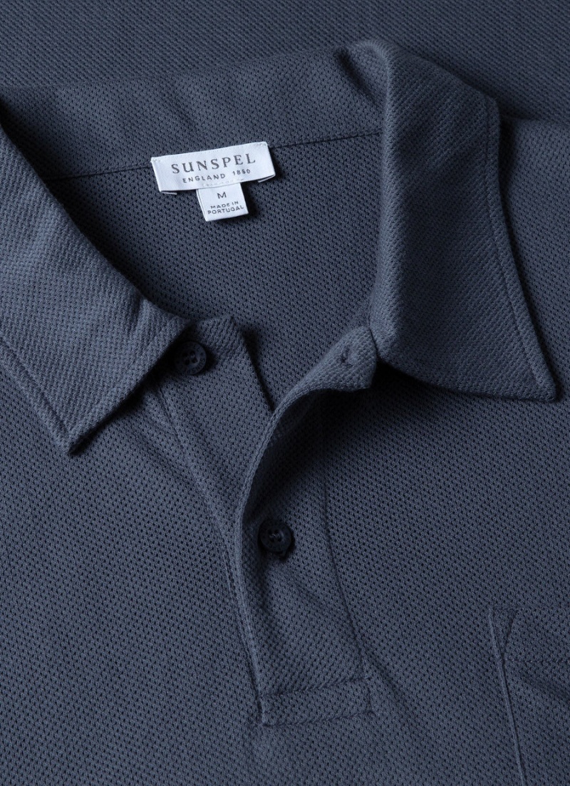 Blue Sunspel Riviera Polo Shirt | 45783-EZRK | USA