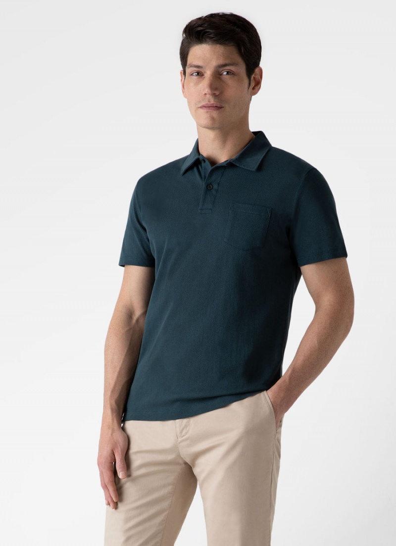 Blue Sunspel Riviera Polo Shirt | 69704-LKTD | USA