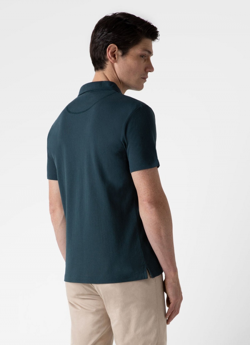 Blue Sunspel Riviera Polo Shirt | 69704-LKTD | USA