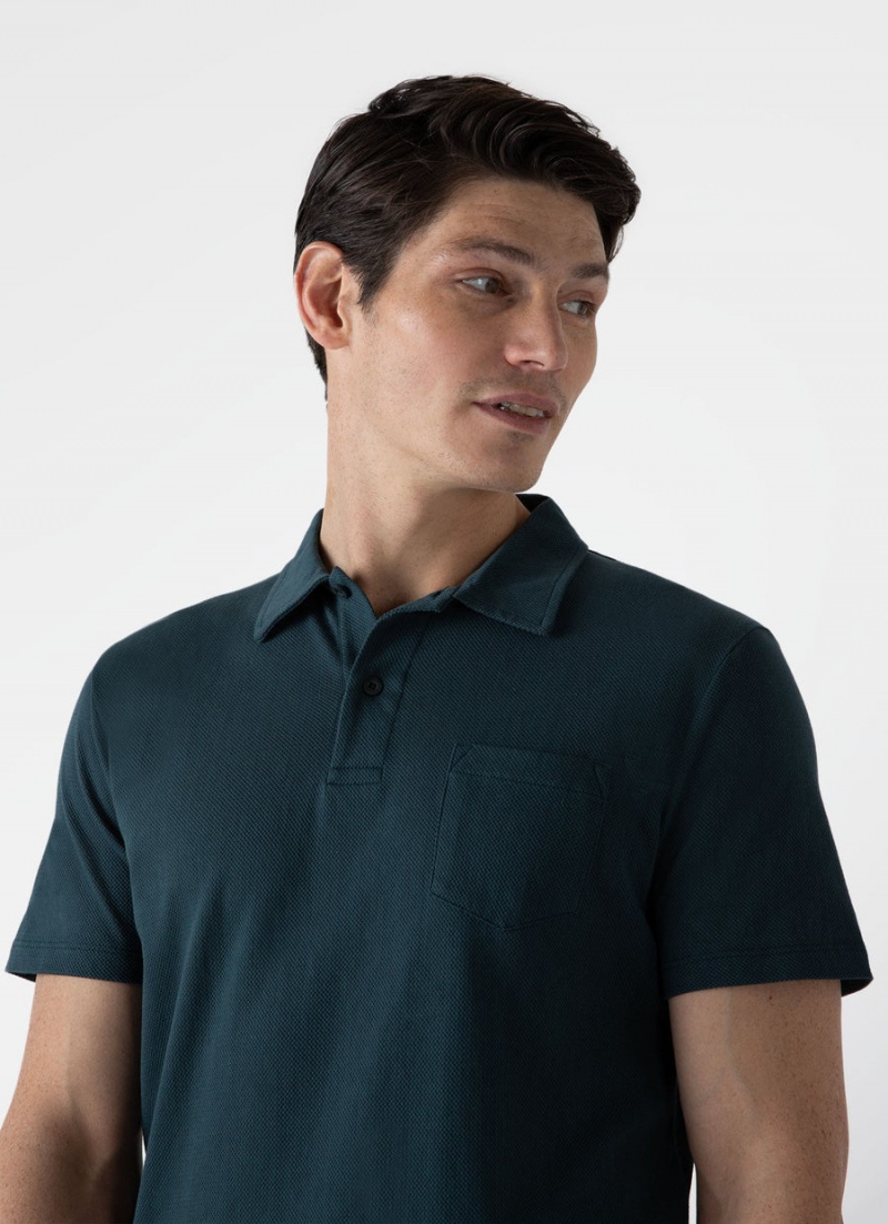 Blue Sunspel Riviera Polo Shirt | 69704-LKTD | USA