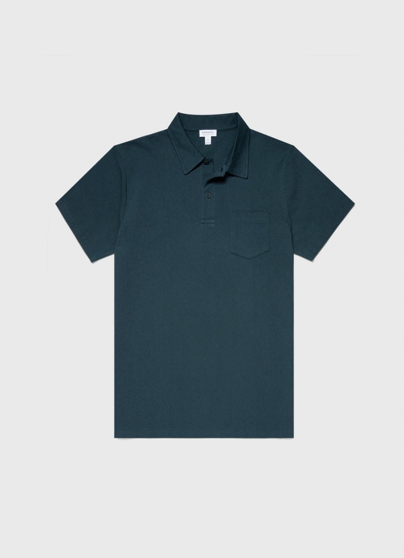 Blue Sunspel Riviera Polo Shirt | 69704-LKTD | USA