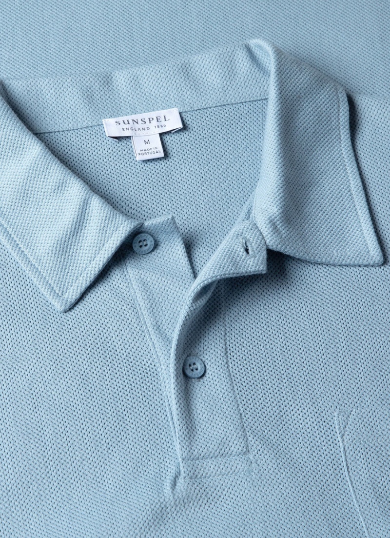 Blue Sunspel Riviera Polo Shirt | 83126-CPZO | USA