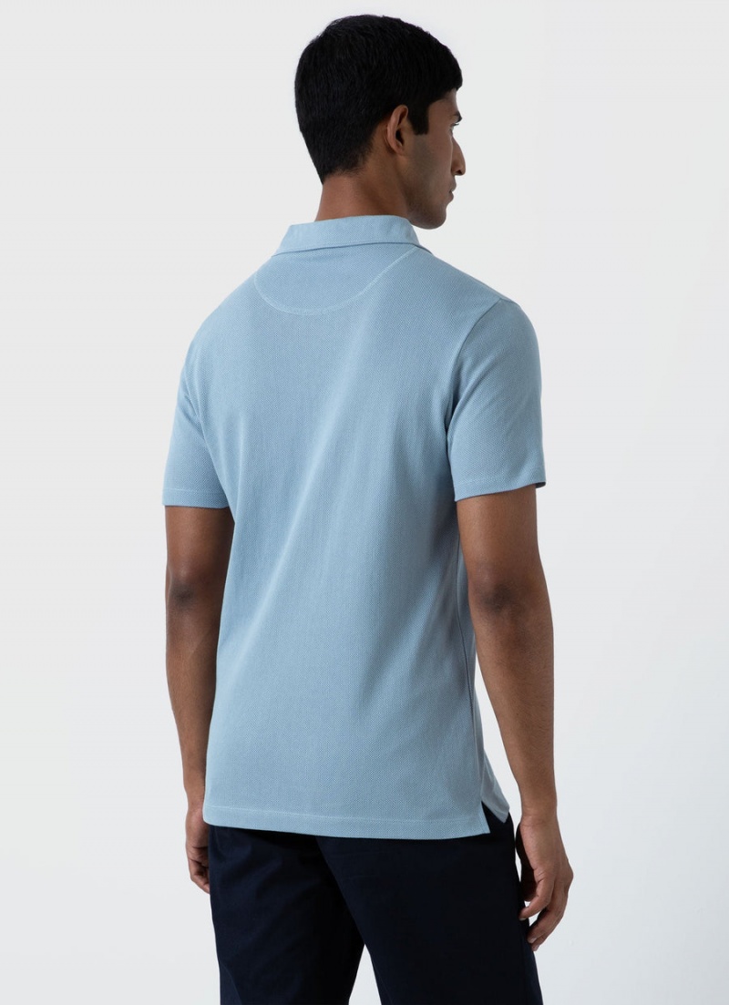 Blue Sunspel Riviera Polo Shirt | 83126-CPZO | USA