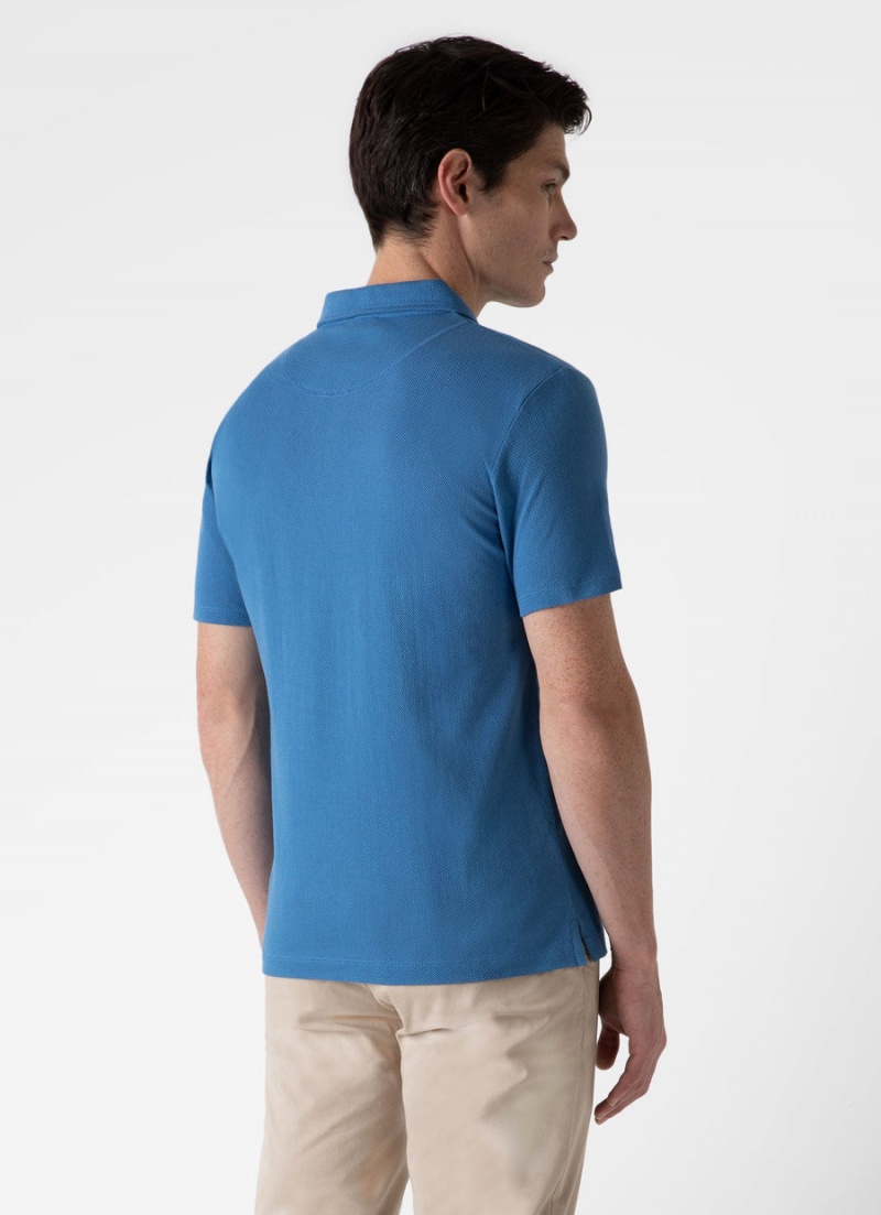 Blue Sunspel Riviera Polo Shirt | 91602-LSOC | USA