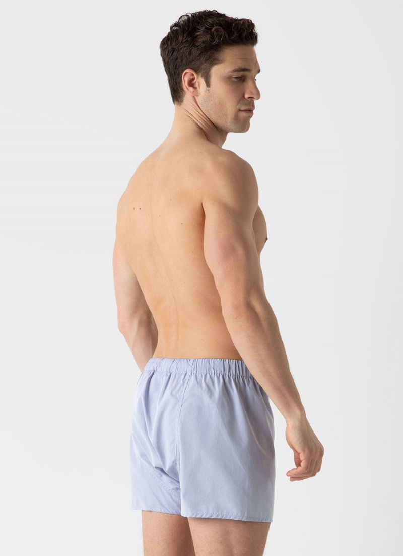 Blue Sunspel Sea Island Cotton Boxer Shorts | 12750-OAWP | USA