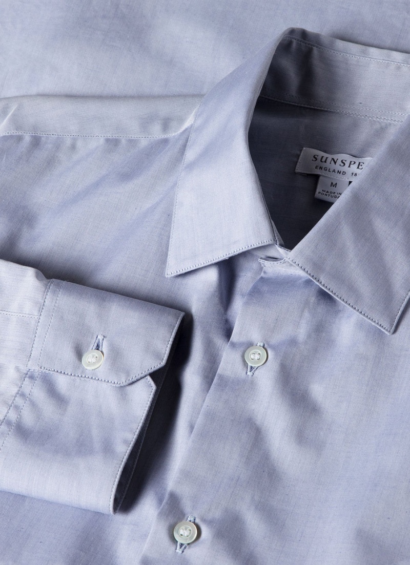 Blue Sunspel Sea Island Cotton Shirt | 26934-XDAL | USA