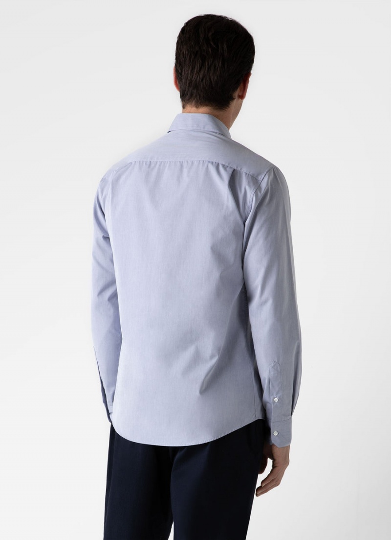 Blue Sunspel Sea Island Cotton Shirt | 26934-XDAL | USA