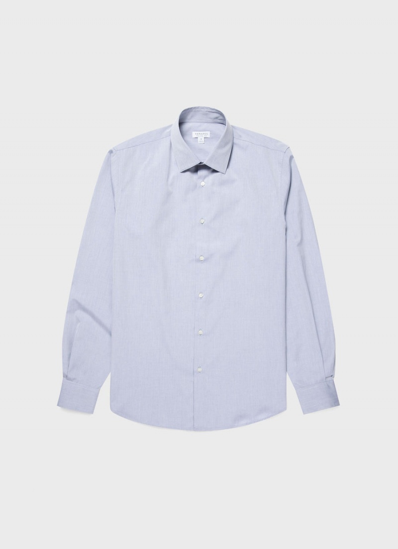 Blue Sunspel Sea Island Cotton Shirt | 26934-XDAL | USA