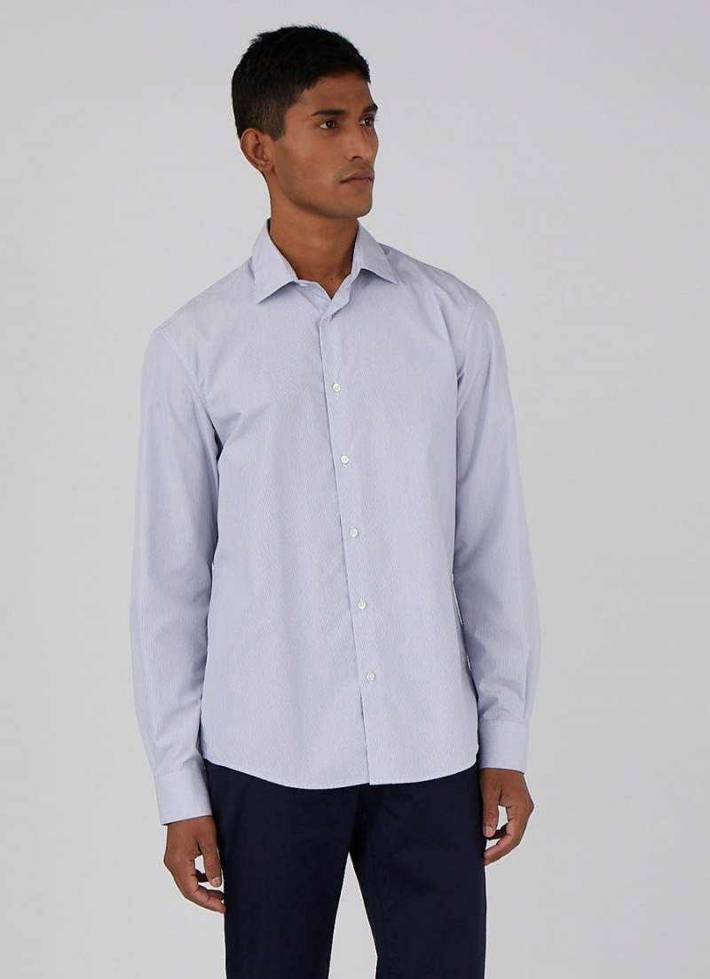 Blue Sunspel Sea Island Cotton Shirt | 65740-SOQT | USA