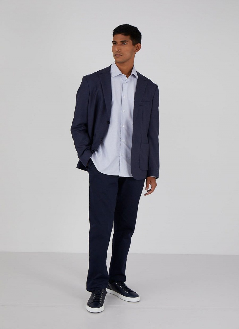 Blue Sunspel Sea Island Cotton Shirt | 65740-SOQT | USA