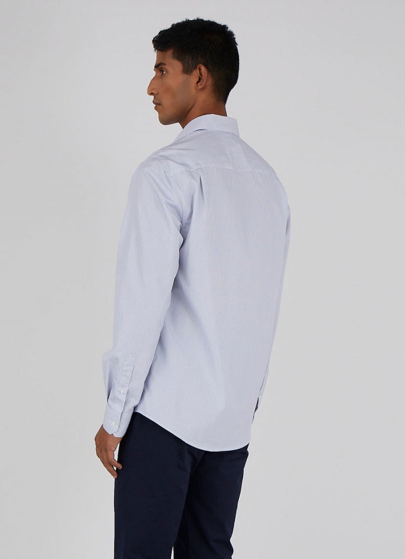 Blue Sunspel Sea Island Cotton Shirt | 65740-SOQT | USA