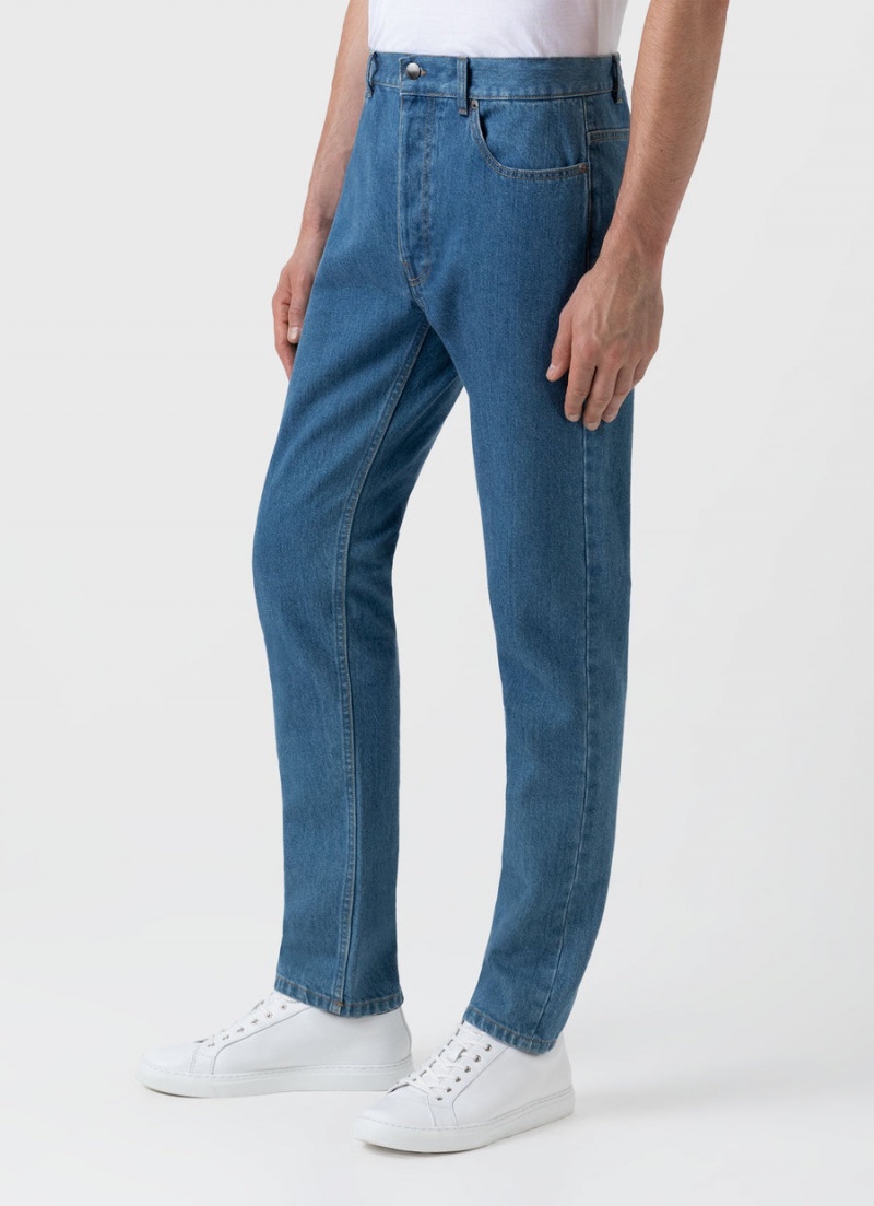 Blue Sunspel Slim Fit Jean | 06357-BGQY | USA