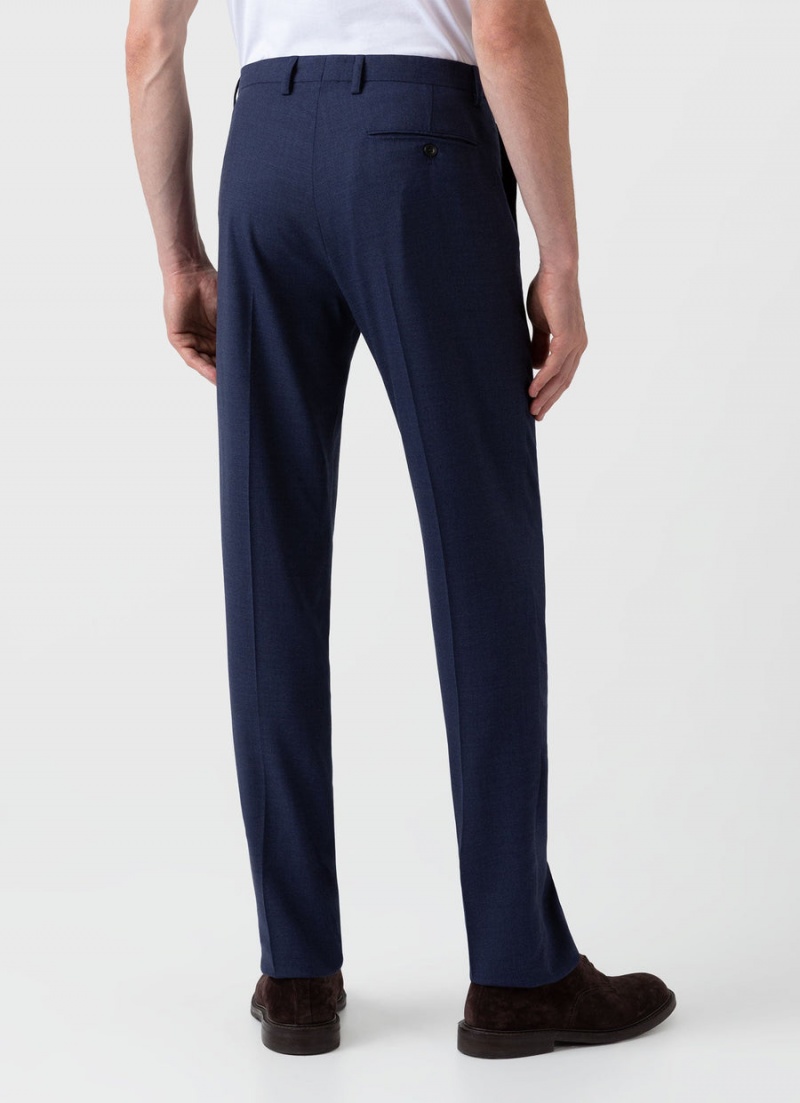 Blue Sunspel Slim Fit Wool Trouser | 12593-VBEJ | USA