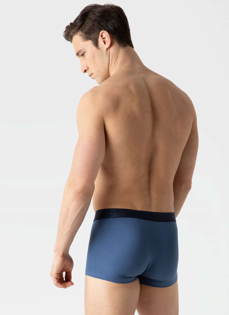 Blue Sunspel Stretch Cotton Trunks | 48135-QAXT | USA