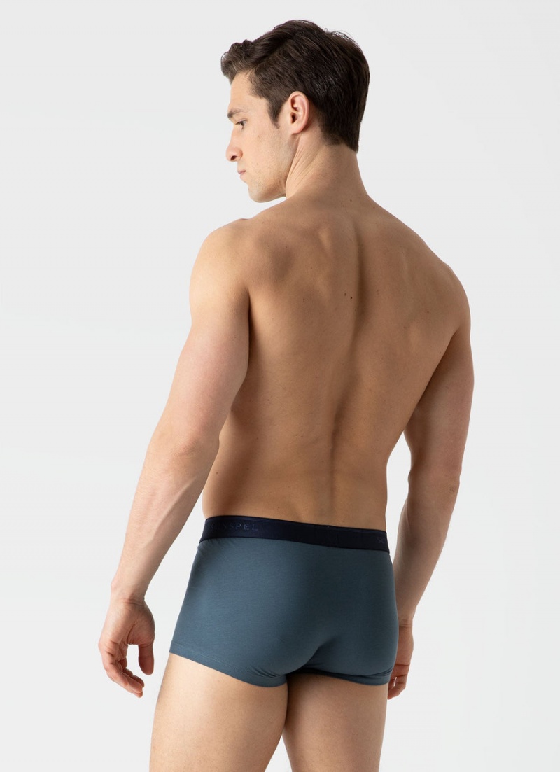 Blue Sunspel Stretch Cotton Trunks | 65702-ONKE | USA