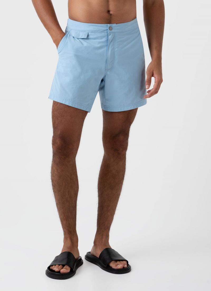 Blue Sunspel Tailored Swim Shorts | 95713-HPFL | USA