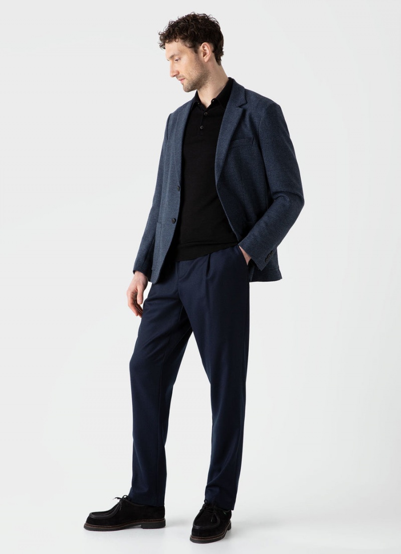 Blue Sunspel Textured Wool Blazer | 93248-SUDL | USA