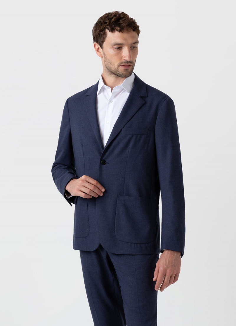 Blue Sunspel Wool Blazer | 78164-QYOB | USA