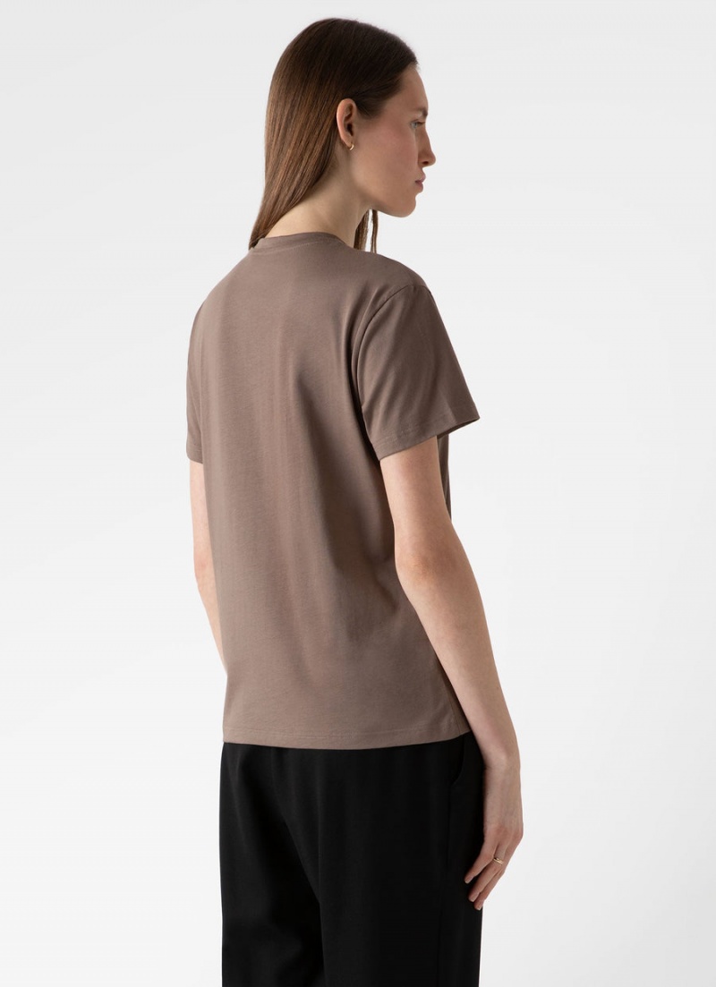 Brown Sunspel Boy Fit T-shirt | 93185-LHFY | USA