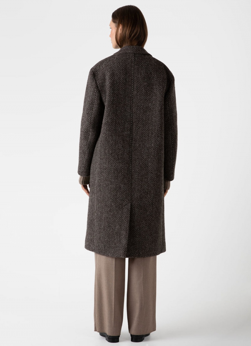 Brown Sunspel British Wool Coat | 21354-TIEM | USA