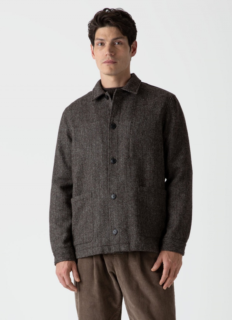 Brown Sunspel British Wool Twin Pocket Jacket | 52846-AFZL | USA